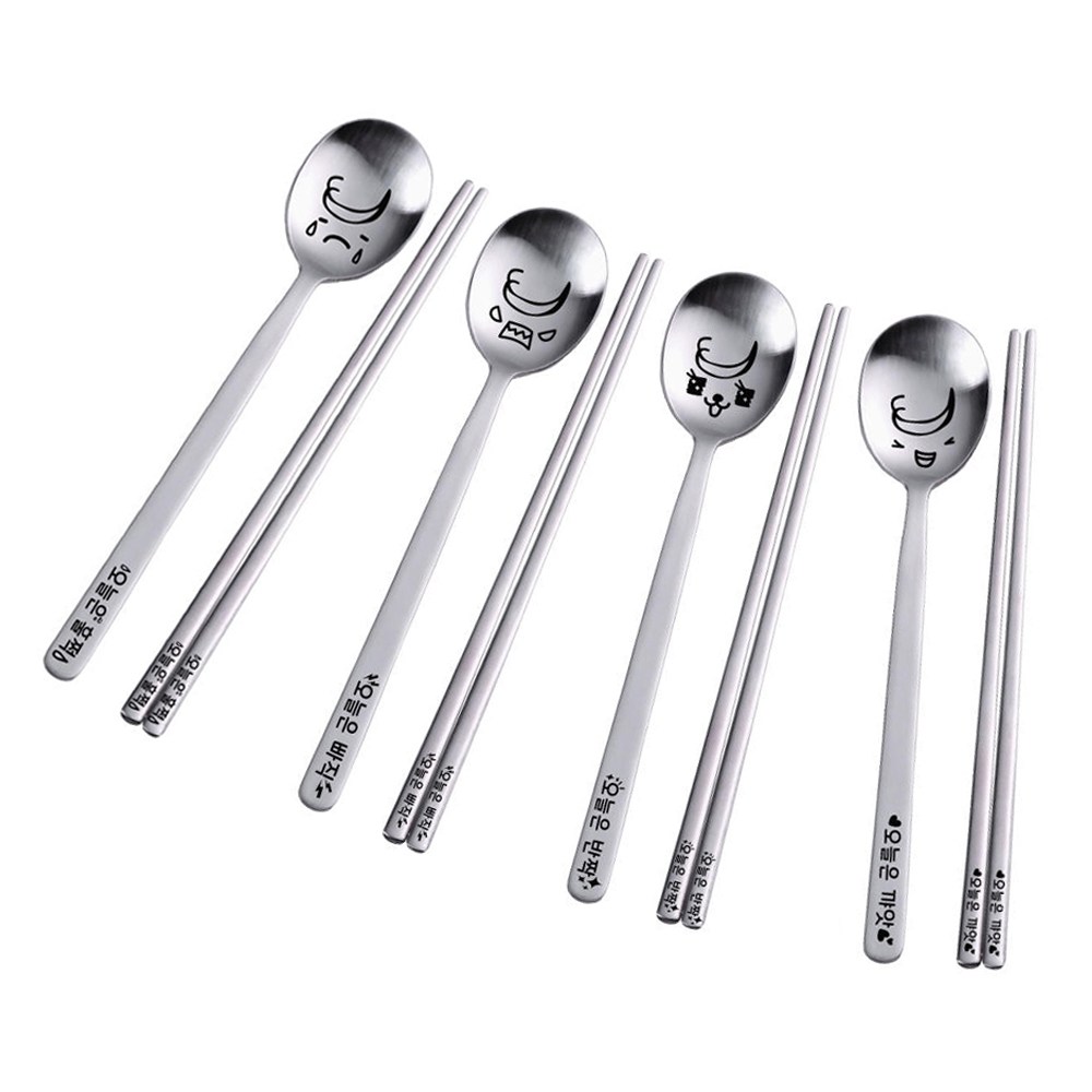 라온누리 이모티콘 올스텐 수저세트 4벌 반짝 + 꺄앗 + 빠직 + 훌쩍, 1개 17,500원