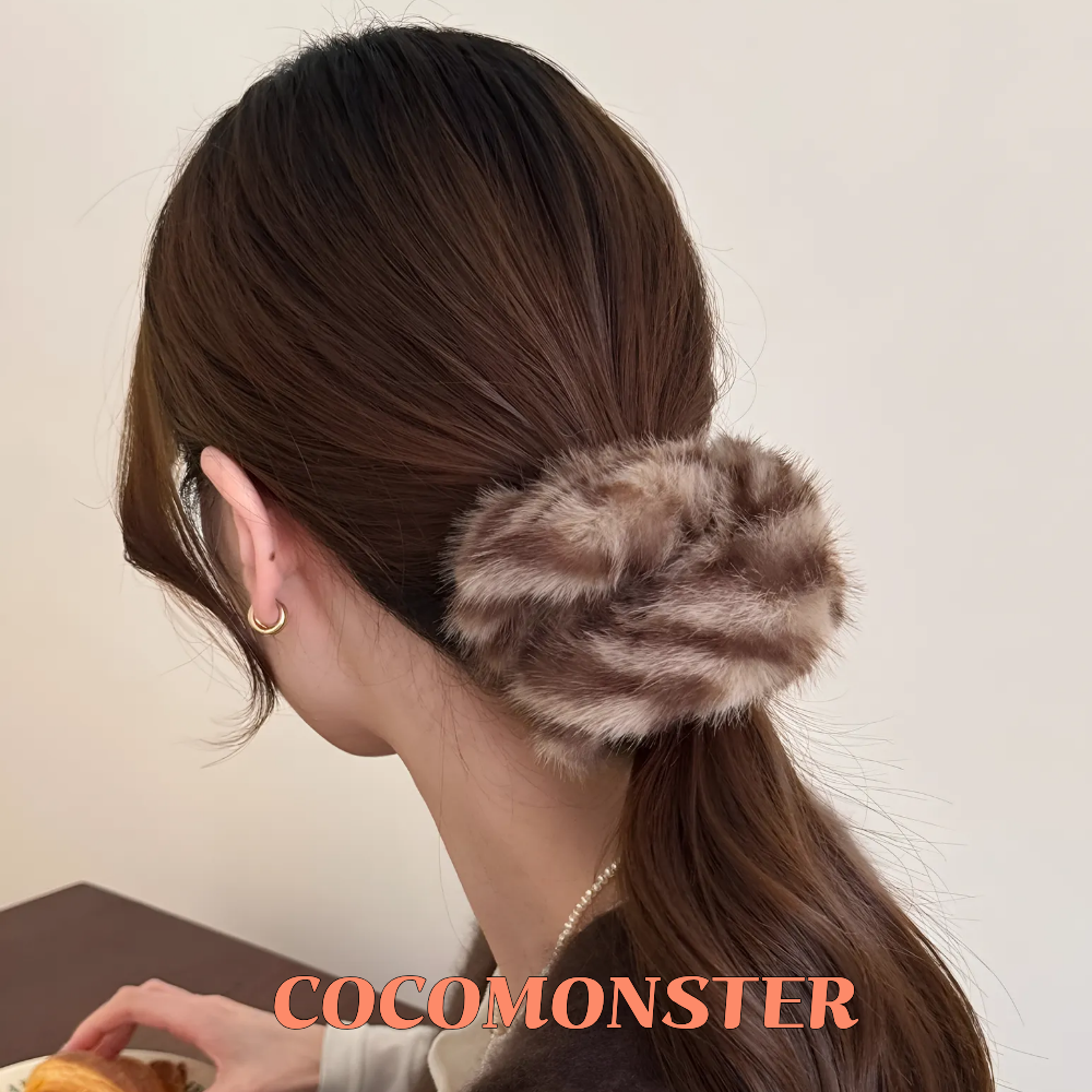 COCOMONSTER 프리미엄 밍크퍼 곱창 헤어밴드 반묶음 머리끈 18,000원