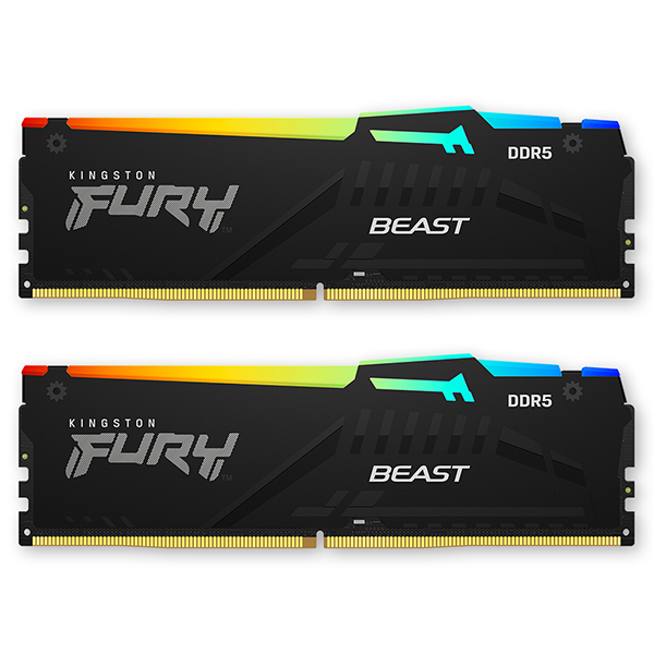 [공식수입사] Kingston DDR5-6000 CL30 FURY Beast RGB 블랙 패키지 (64GB(32Gx2)) 코잇 1,290,000원