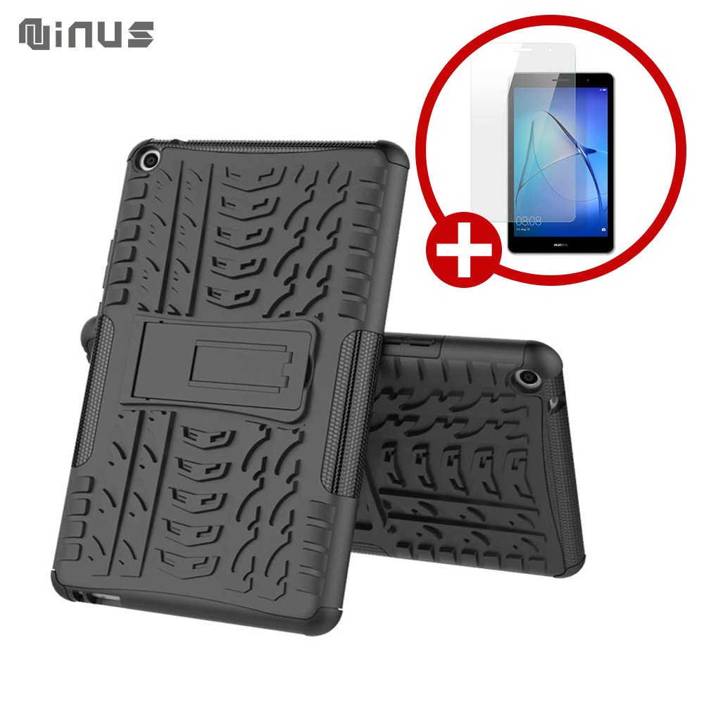 화웨이 미디어패드 T3 8.0 태블릿 가죽/북커버/스마트/아머 케이스 + 강화유리, 아머_블랙(+강화유리1매), 1개 16,900원