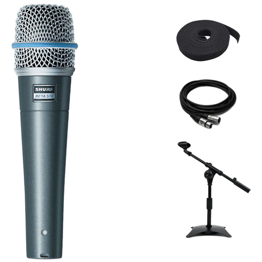 SHURE BETA57A 유선 마이크 슈어 보컬용 다이나믹 마이크 케이블 탁상용 스탠드 패키지 [벨크로3M증정] 268,000원