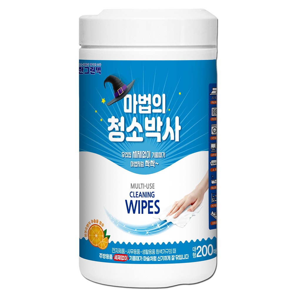 [유한] 마법의 청소박사 크리너 원통형 200매 12통 1박스, 1박스 93,750원