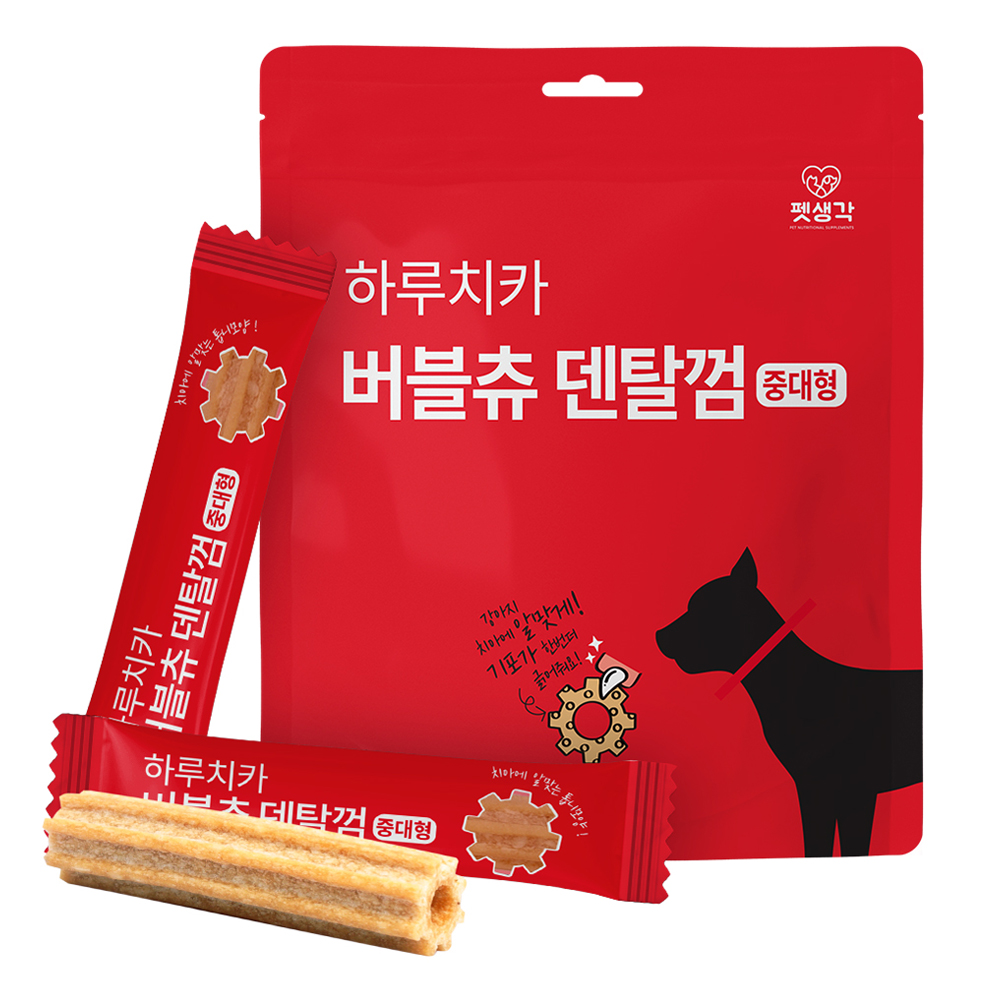 펫생각 강아지 하루치카 버블츄 덴탈껌 중대형 12p, 치아관리, 168g, 1개 6,680원