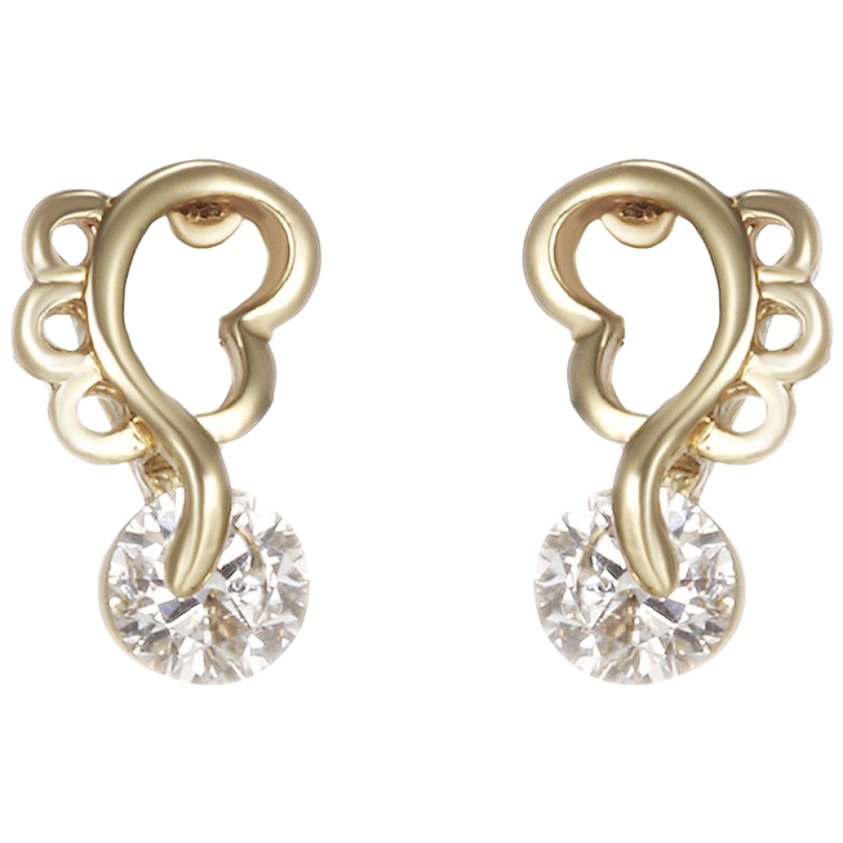 NXNA 925도금 14K 골드 세팅 호석 이어링 미니멀리즘 버터플라이 이어링 CZW-ED019 40,100원