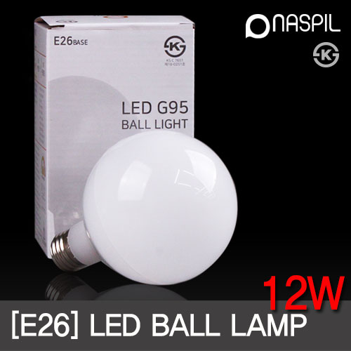 LED볼전구 12W E26 G95(긴소켓) 3색상 KS 볼램프 나스필, 1개, 주광색 2,330원