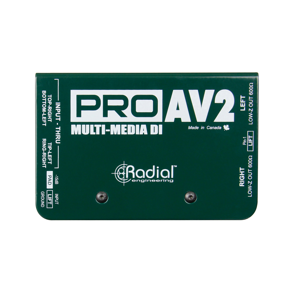 PRO AV2 / 레디알/ 멀티미디어 다이렉트 박스 / 스테레오 패시브 DI박스 / RADIAL PRO-AV2 / PROAV2 / 디아이 박스 / Passive Direct box 489,370원