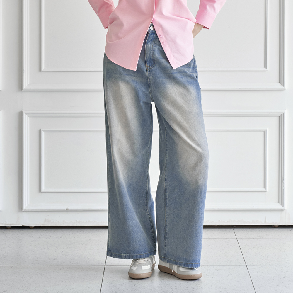 인비비드 여성용 틴트워싱 캣브러쉬 와이드 데님 팬츠 H08K4_ij5690 32,800원