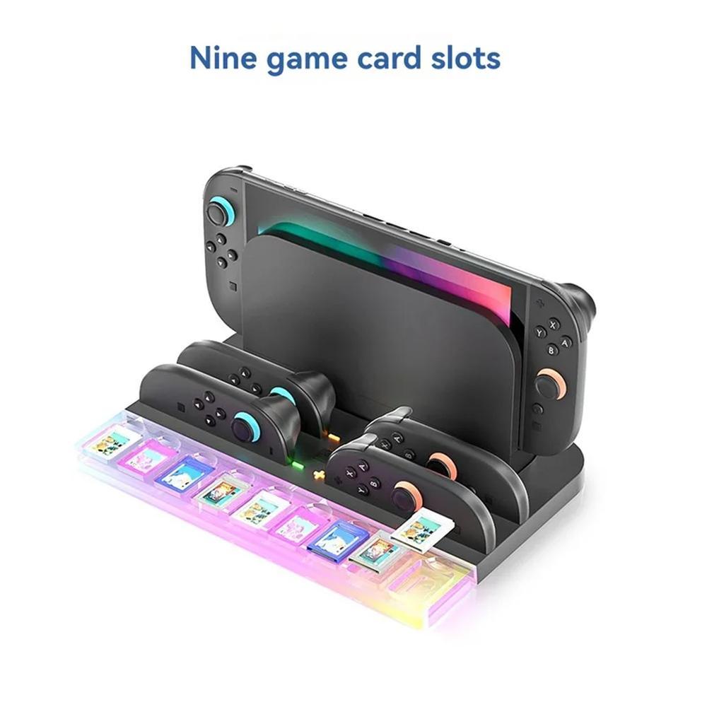 닌텐도호환스위치2 조이콘충전거치대 충전독 조이콘 컨트롤러 충전 냉각 스탠드 9개 게임 카드 슬롯 콘솔 스탠드가 있는 스위치 2용 A33T 도크 스테이션 29,700원