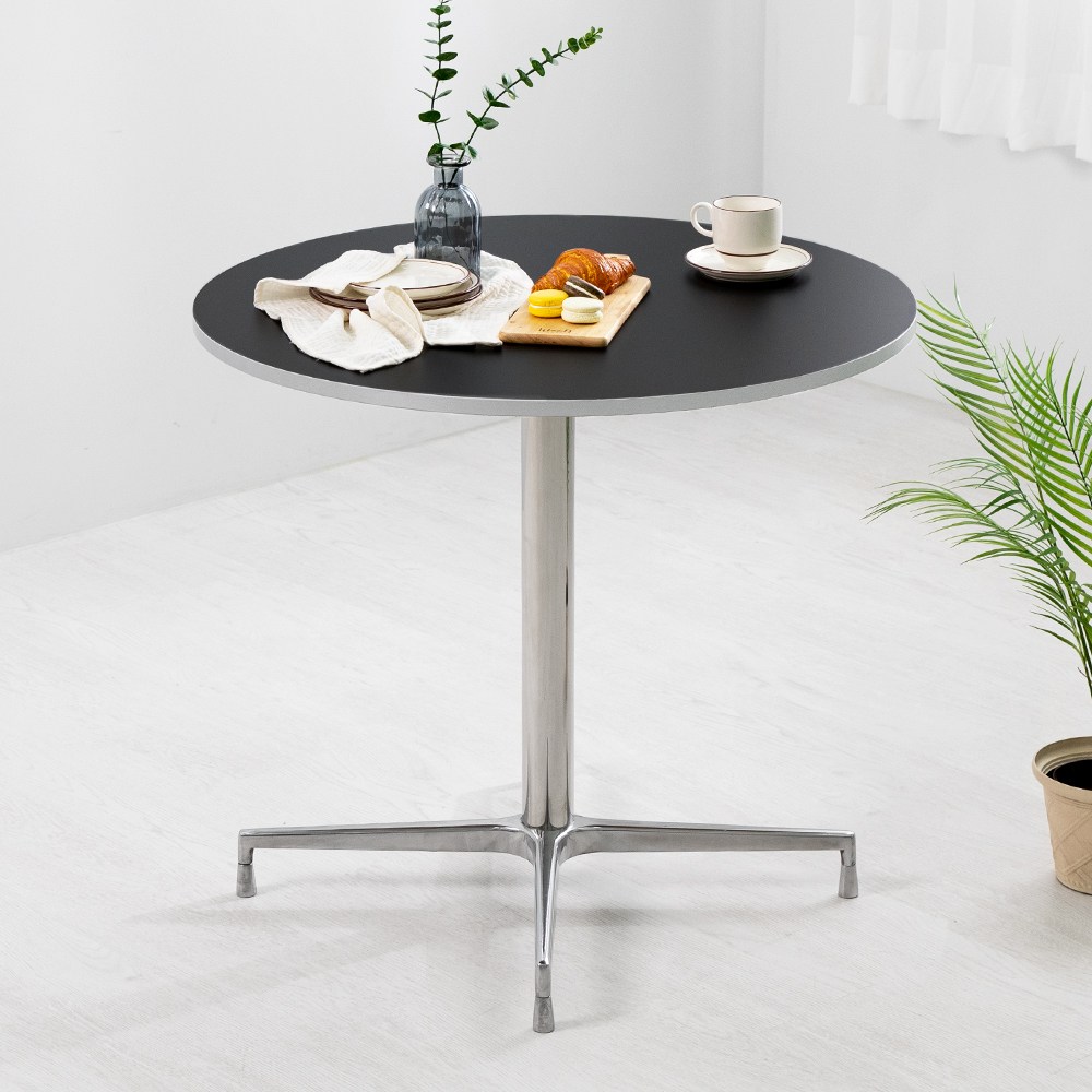 블랙 실버 엣지 800 원형 18T 산타 크로스 테이블 145,000원