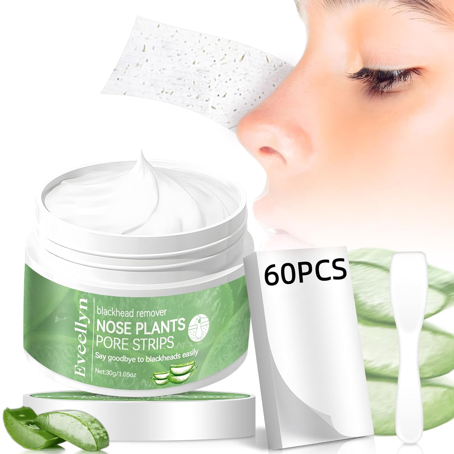 이벨린 블랙헤드 리무버 마스크 30g 코 모공 스트립 60개 블랙헤드용 딥 클렌징 모든 피부 타입의 모공을 조이고 불순물과 과도한 오일을 제거합니다 22,610원