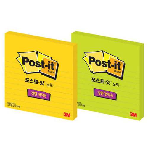 3M 포스트잇 강한점착용 노트 675 라인 70매, 새싹그린 2,020원