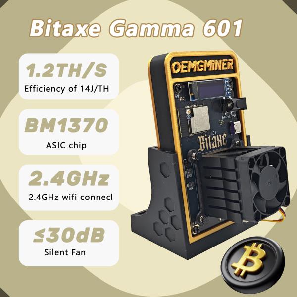 비트코인 채굴기 Bitaxe Gamma 601 솔로 채굴기 BM1370 칩, 와이파이 18W BTC 복권, Asic 사일런트 가정용 354,600원
