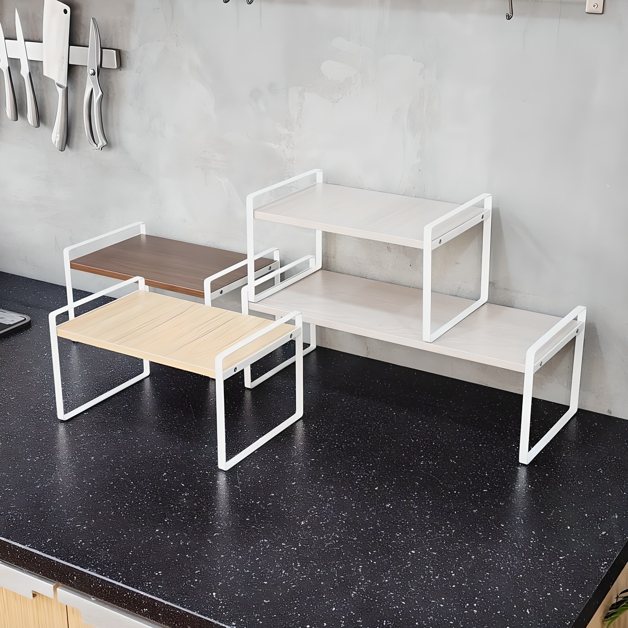 권스 모던 인테리어 우드 후라이팬 냄비 그릇 접시 나무 선반 싱크대 하부장 정리 정리대 주방선반 12,900원