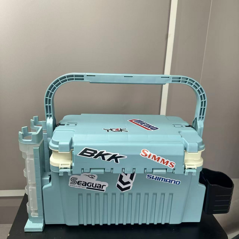 홍시로직 낚시 태클박스 대용량 다기능 하드케이스 생활방수 민물 바다 경량 휴대용 낚시가방, 맑은 하늘 블루(로드홀더2EA+컵홀더), 1개 47,700원