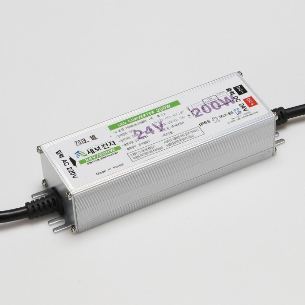 24V 200W LED SMPS 방수형 컨버터 슬림 세보 안정기 국산 29,700원