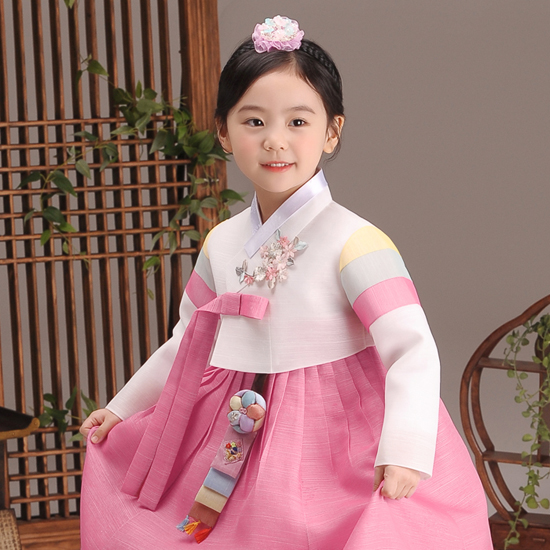 더예한복 여아용 355 아린색동 한복세트 45,900원