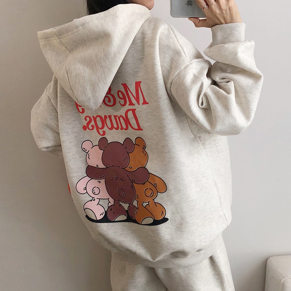 러브앤시티 *면/기모선택* 남녀공용 사계절 트리오베어 후드티셔츠 오버핏 빅사이즈 34,910원