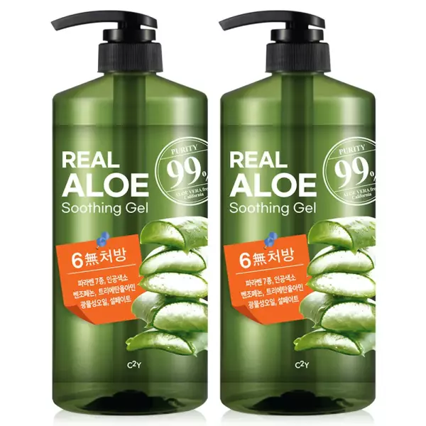 C2Y 알로에 수딩젤 대용량 1L 2개 펌프 수분크림 알로에베라 젤 겔 바디 로션 보습제 15,800원