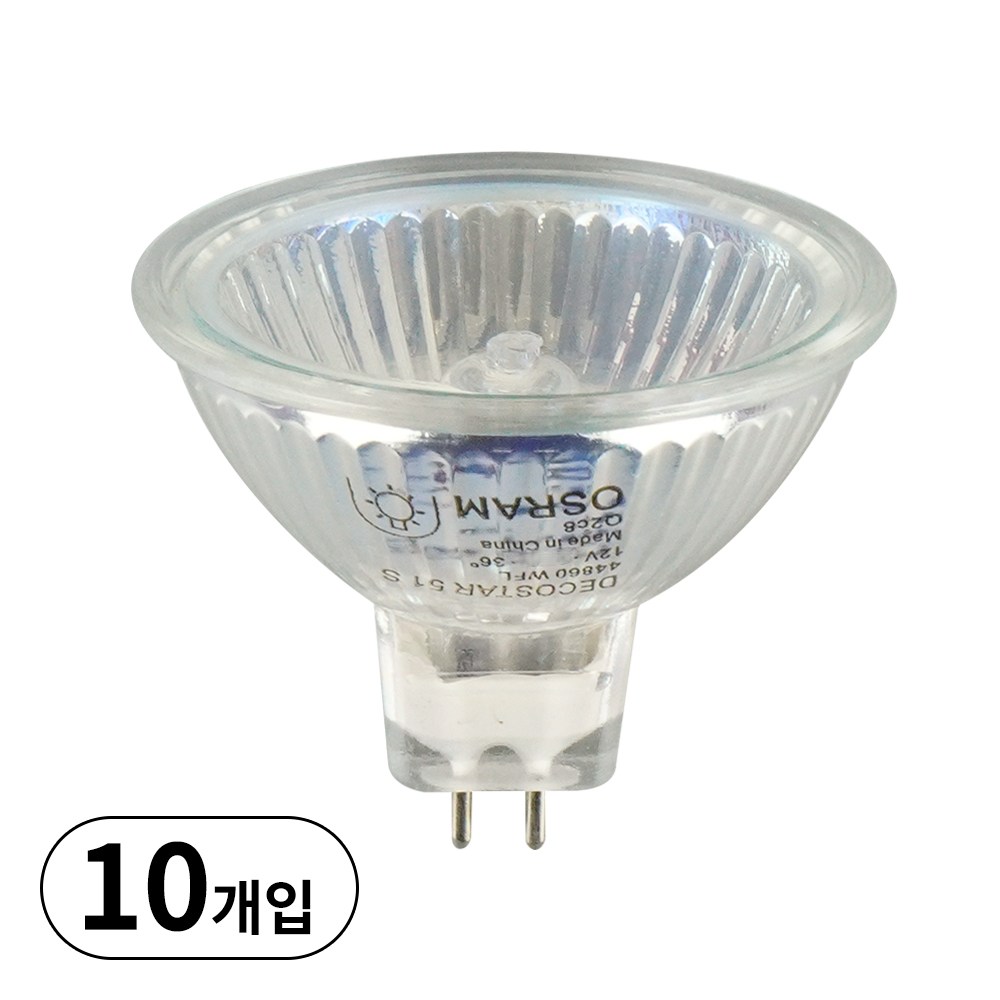 [묶음] 오스람 할로겐전구 mr16 50W 전구색 gu5.3 44870 WFL, 10개 23,000원