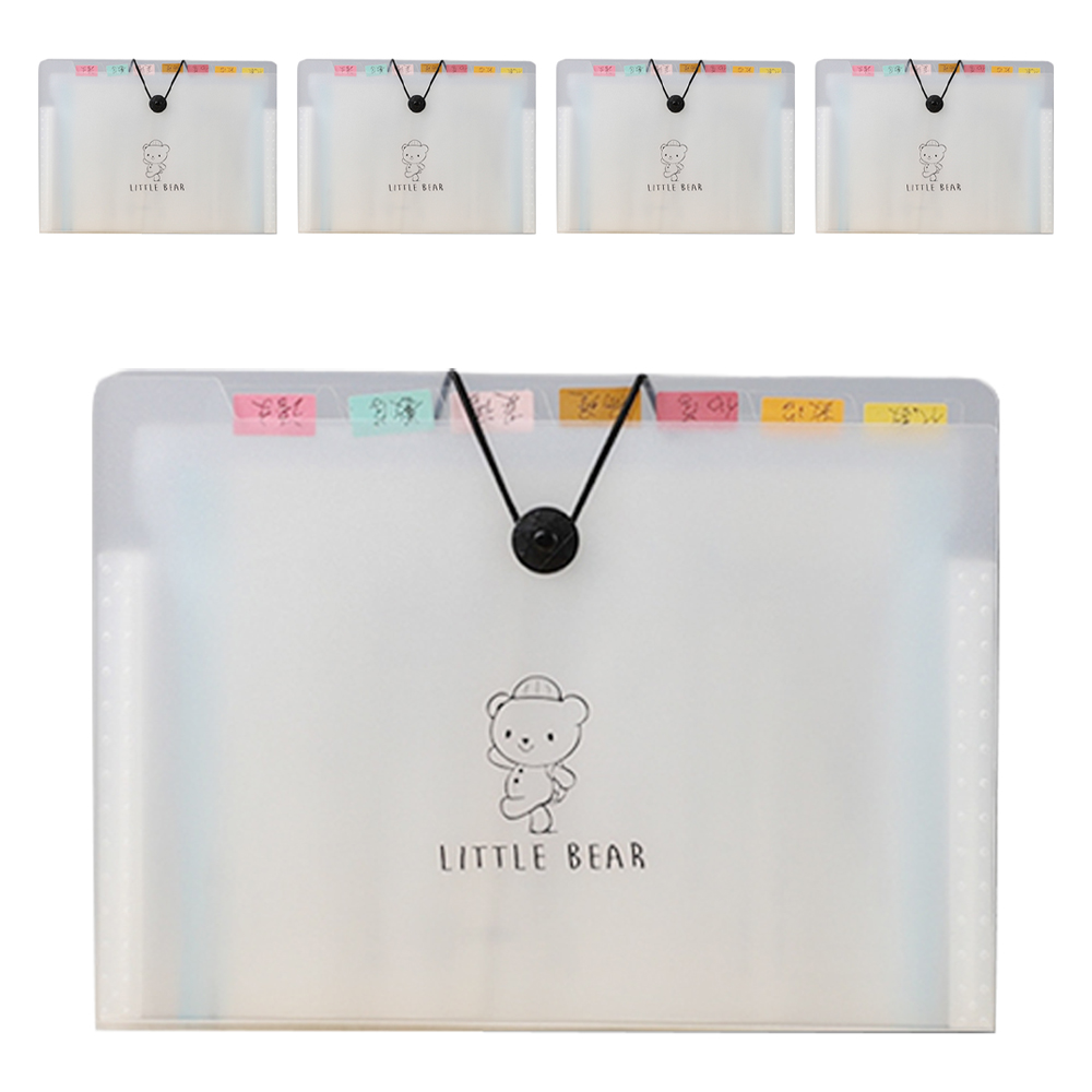 마다꾸미 A4 아코디언 파일 인덱스 화일 투명 홀더, 곰돌이(홀더) + 랜덤발송(파우치), 5개 14,330원