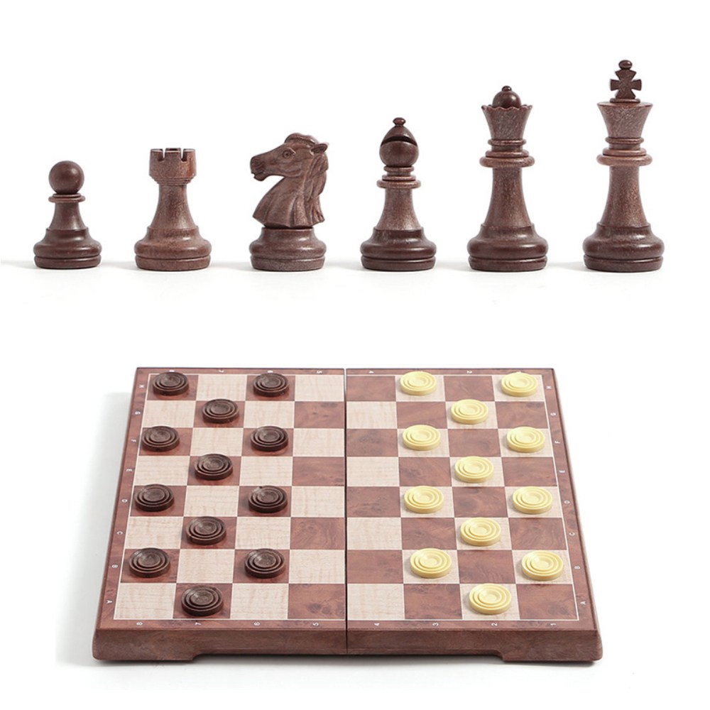 이샵 접이식 자석 체스 체커 판 브라운+아이보리 보드게임 체스세트 체스게임 29,200원