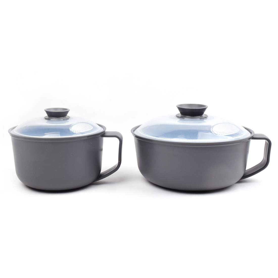 레몬글라스 전자레인지용 핸디형 스마트 찜기 중형 + 대형 (1000mL +1500mL) 2종세트 6피스, 그레이, 1개 12,900원