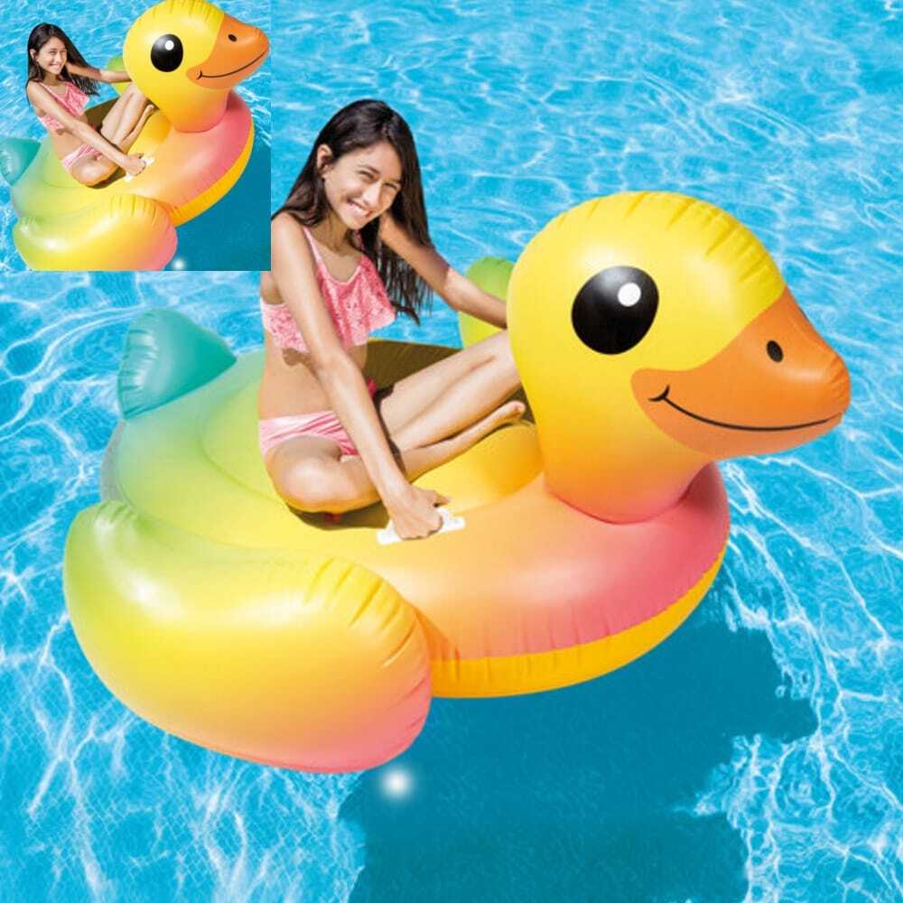 십땨 인텍스 옐로우덕 라이드온 튜브 바람주입 수영보조 휴대형 44,000원