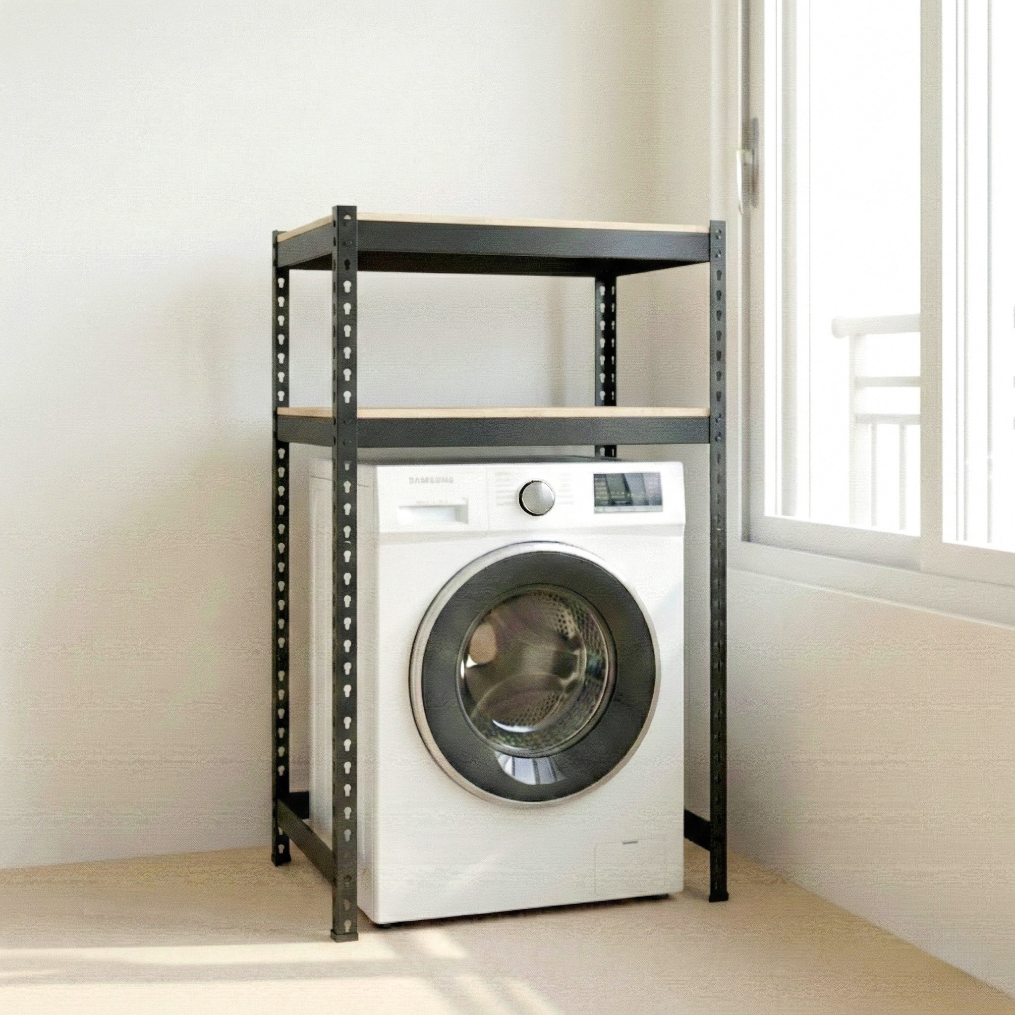 프라임앵글 김치냉장고 드럼세탁기 건조기 선반 펜트리 베란다 철제선반, 아이보리, 3단 104,700원