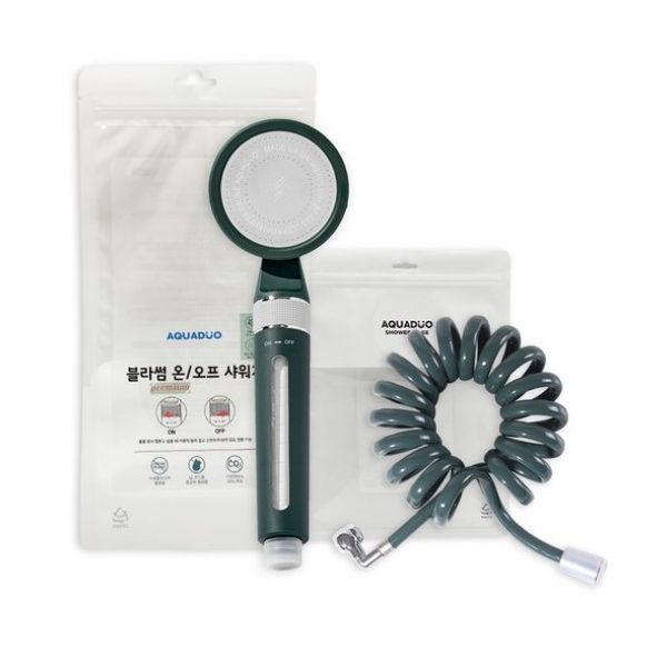 아쿠아듀오 프리미엄 블라썸 온오프 필터샤워기 + 스프링호스 3m 세트, 필터샤워기 82,800원
