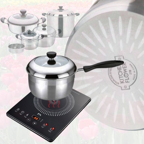 키친플라워 튜울립 인덕션 냄비 편수 18cm 21,500원