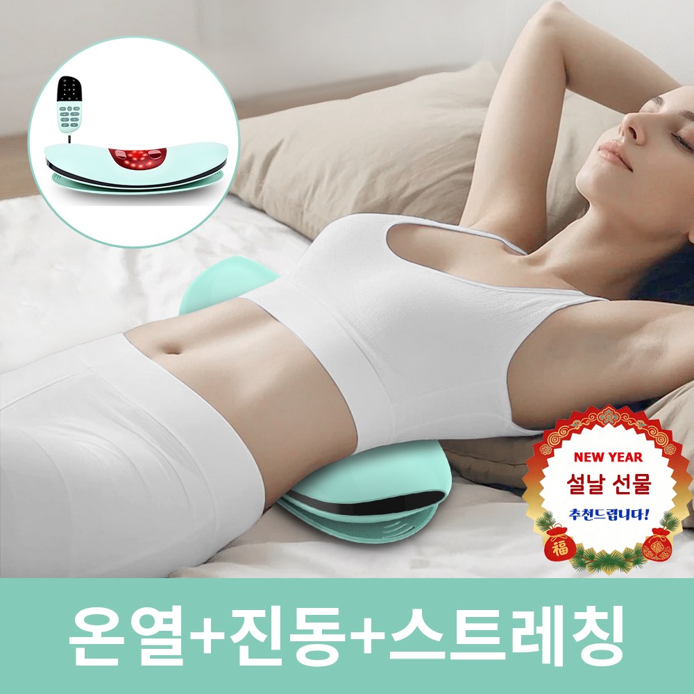 CCAGU 허리 마사지기 저주파 EMS 스트레칭 진동 안마기 공기압 허리베개, 그린색 99,000원