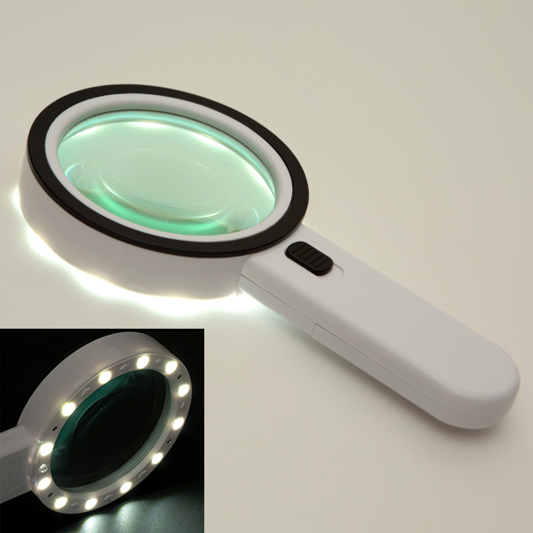 ZIO-BIZ 13LED 초대형 돋보기 확대경 30배율 125mm / 고휘도 LED 휴대용 독서용 대형 돋보기 확대경 루페 독서돋보기 독서확대경 과학실험 노인용품 실버용품 12,500원