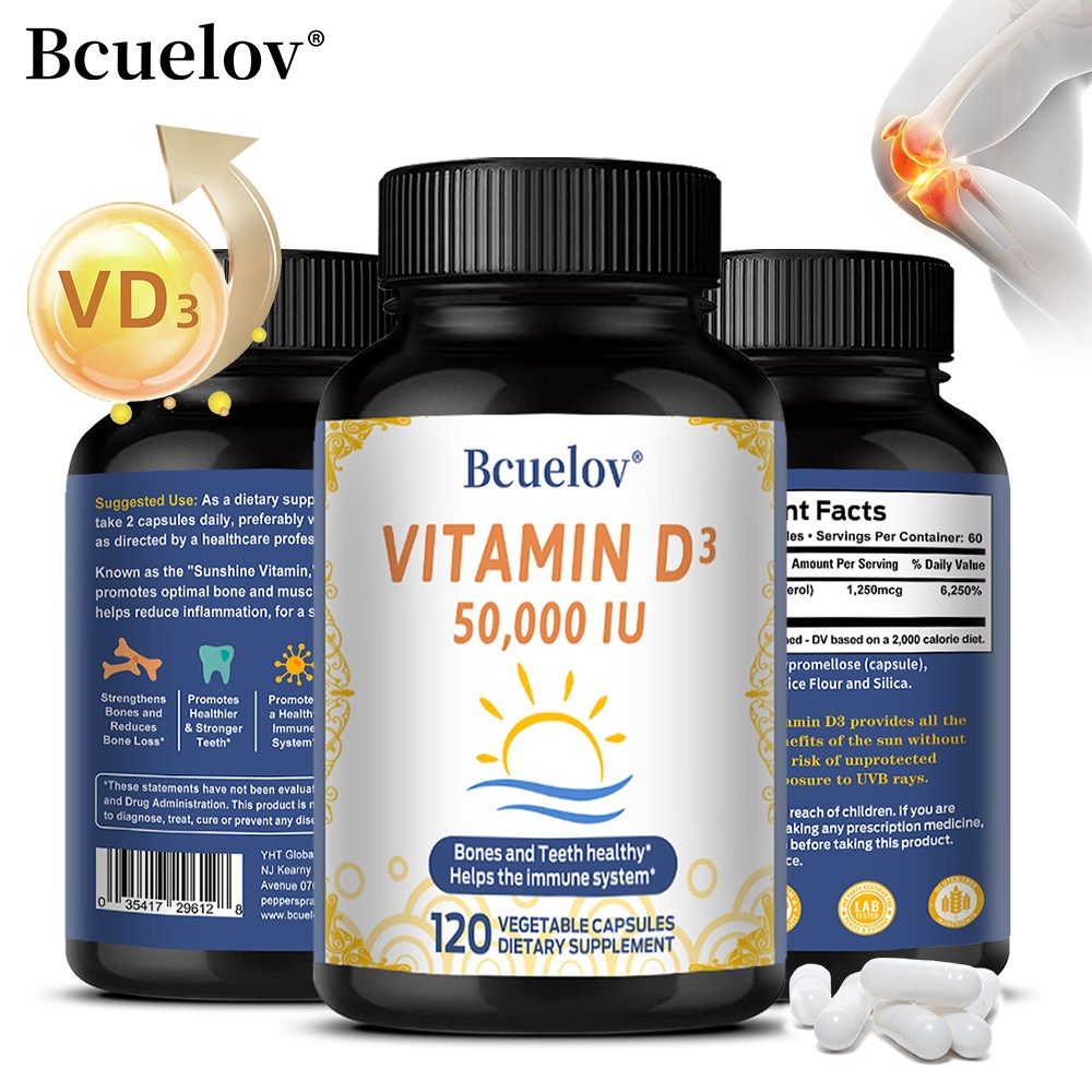 비타민 D3 50000 IU - 뼈 건강 및 면역 지원 - non-GMO, 글루텐 프리 - 남녀용 비타민 D3 보충제 16,470원