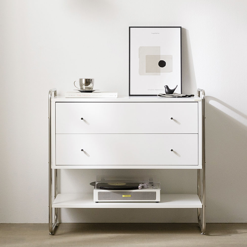 스칸디무드 클레르 라운드 미드센츄리 와이드 2단 서랍장 800 109,000원