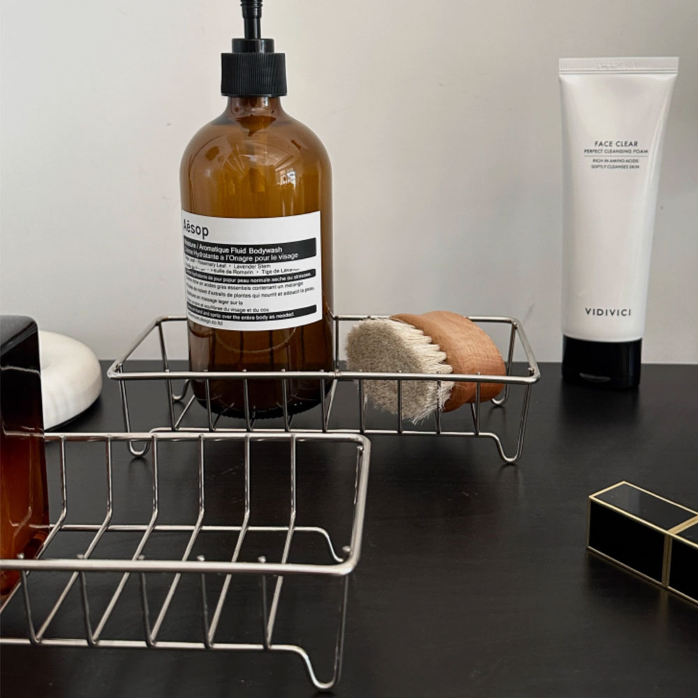 스테인리스 공중부양 비누받침 수세미받침 욕실정리템, 2개, 중형와이드 6,000원