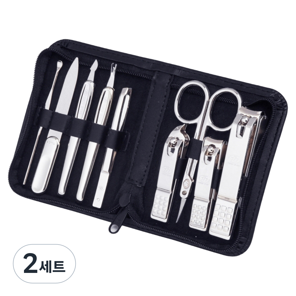 777 루이본 고급 손톱깎이 9종 세트, 블랙, 2세트 29,000원