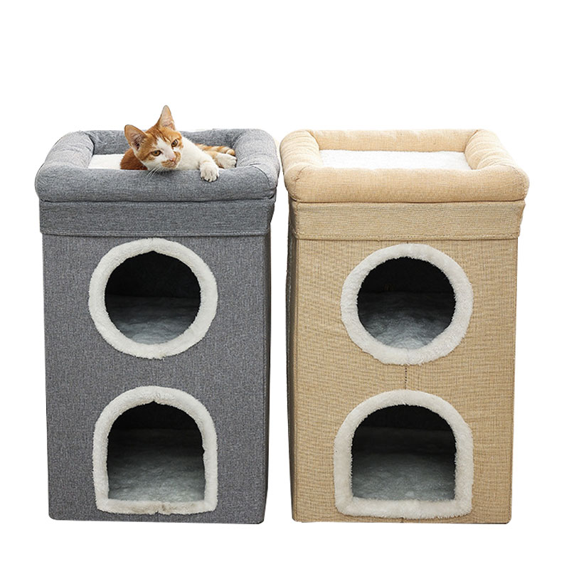 캣츠랩 고양이 3층 숨숨집 대형, 그레이, 1개 27,900원