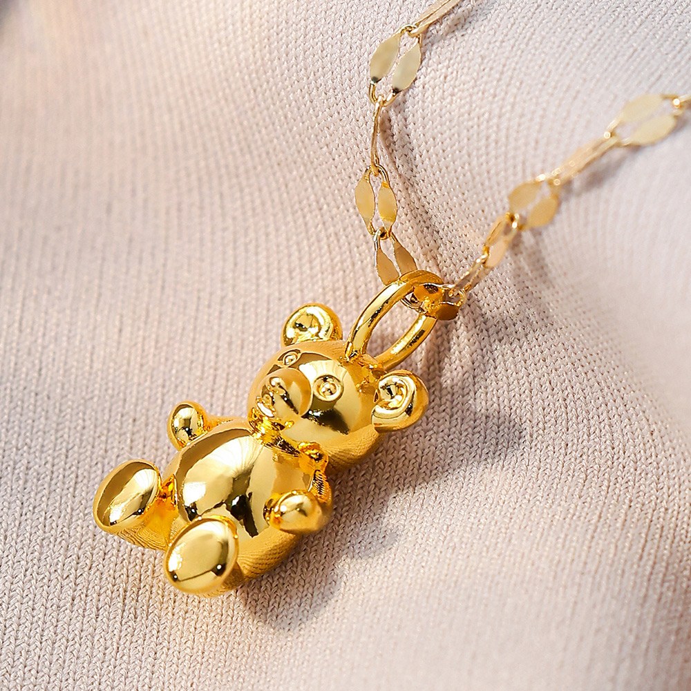 준주얼리 24K 순금 99.9% 행운통통 곰돌이 목걸이 (실크줄 연결고리14k) 458,000원