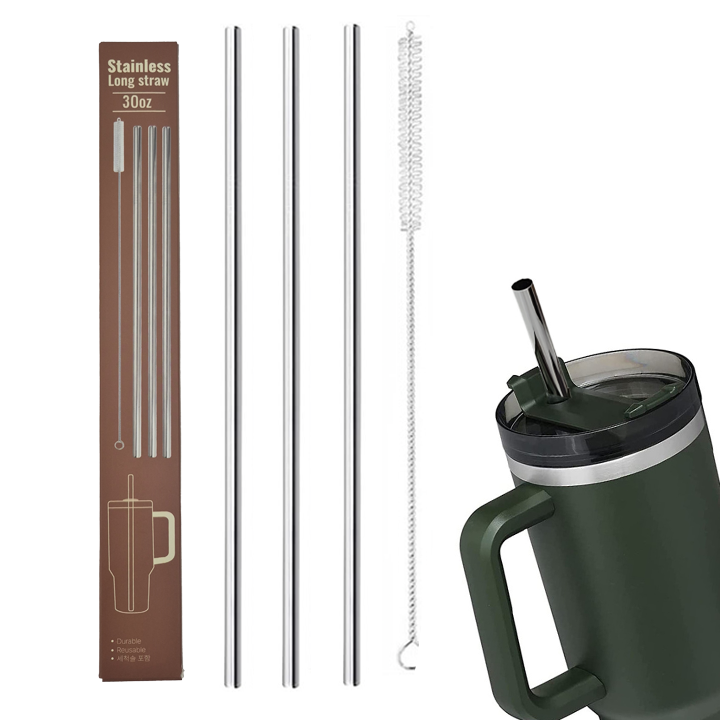 쿠마켓 스텐 롱 스트로우 3p + 세척솔 1p 5,900원