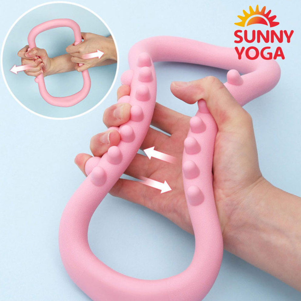써니요가 돌기 지압 요가링 종아리 다리 허리 어깨 마사지 스트레칭 1+1, 돌기 지압 - 솜사탕 핑크 (2개) 25,900원