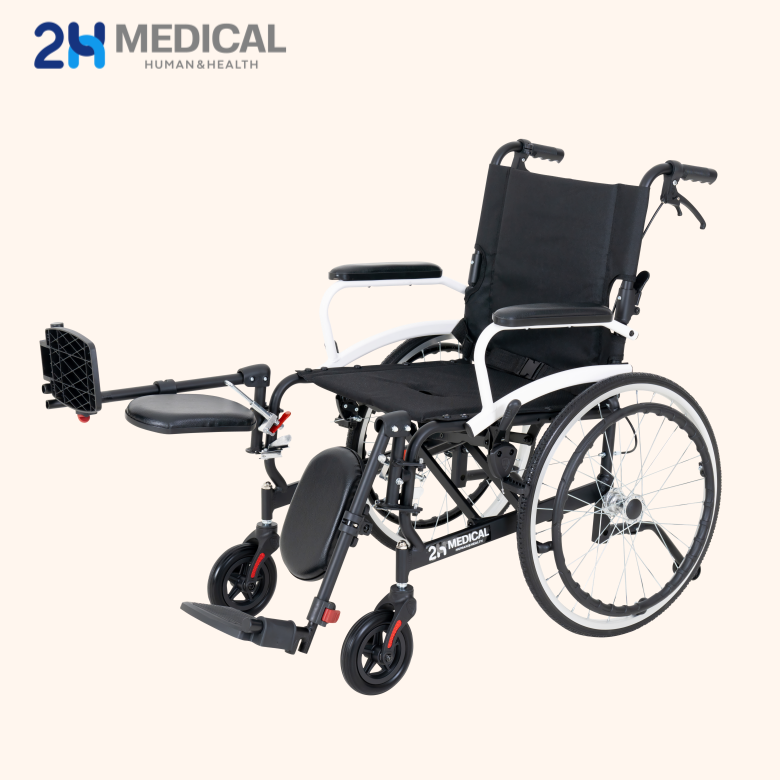 2H메디컬 거상형 라이트 휠체어 - 12.85kg 초경량 알루미늄 수동 접이식 거상형 장애인 휠체어, 1개, 라이트휠체어 거상형 Q06LAJ-20"-ER 309,000원