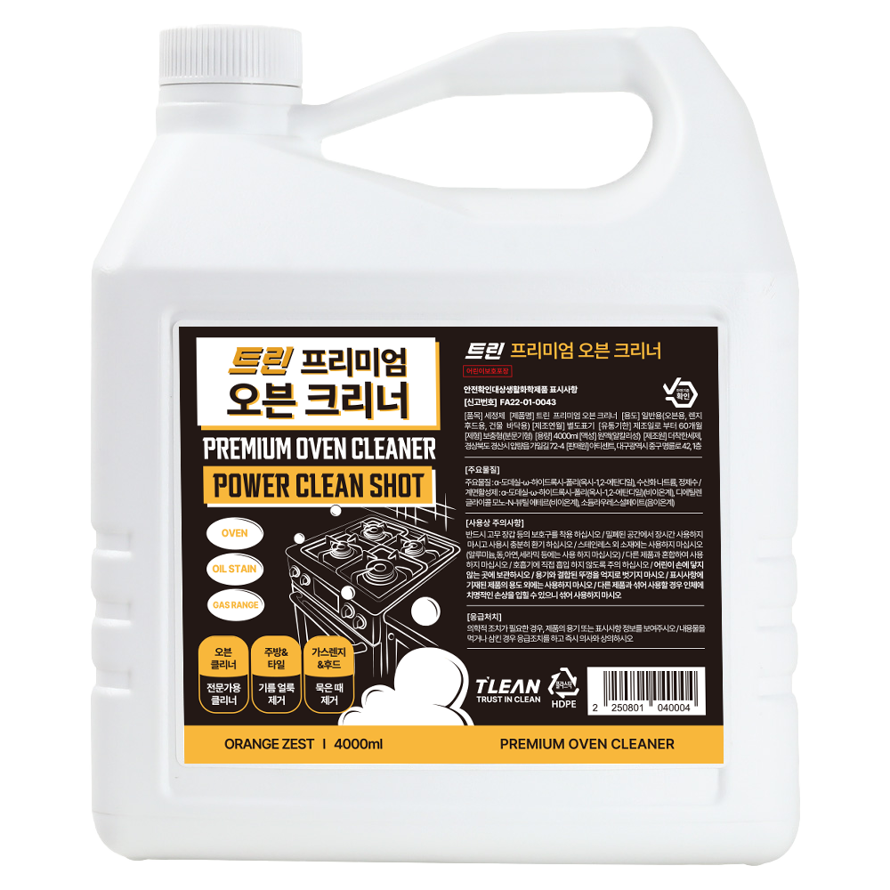 트린 프리미엄 오븐 크리너 초강력 기름때 제거제, 1개, 4L 13,200원