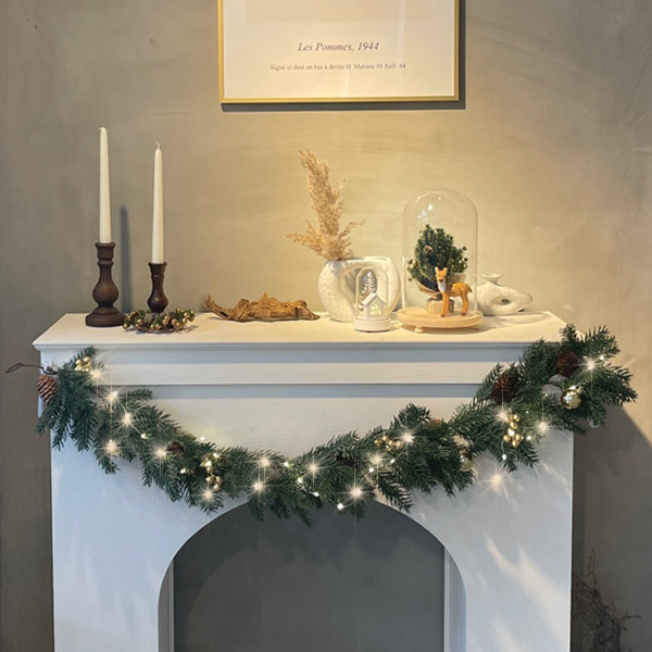 모리앤 크리스마스 조프리 롱리스 골든볼 + 조명 세트, 혼합색상, 135cm, 1개 29,800원