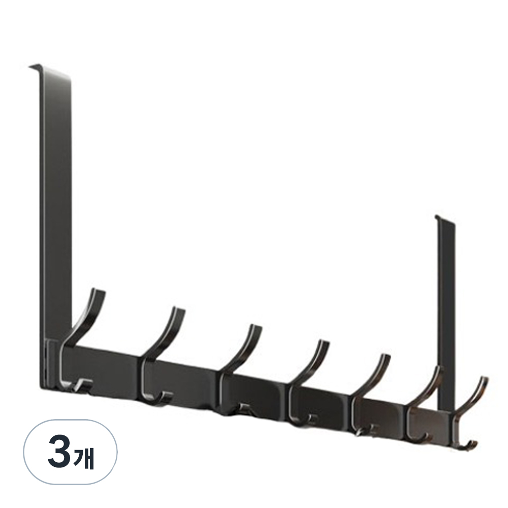 앞날창창 무타공 방문 문걸이 후크 7구, 블랙, 3개 26,160원