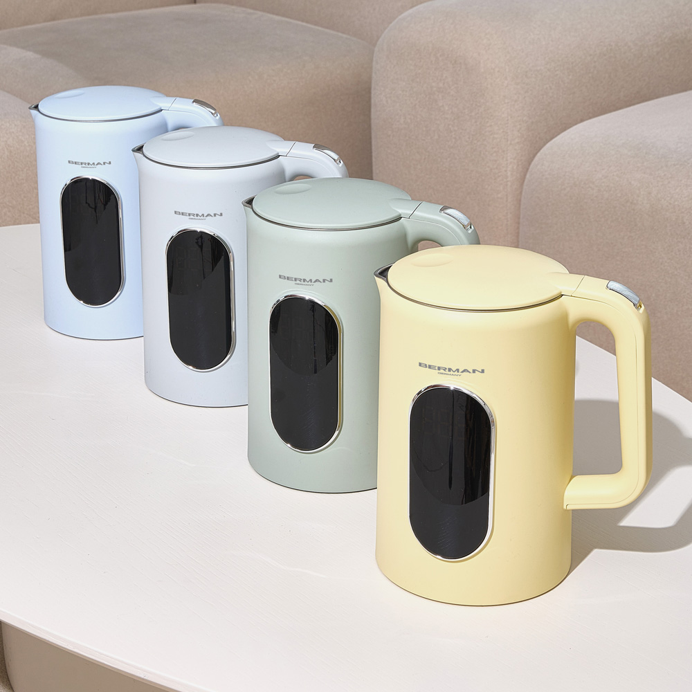 [독일 베르만] 소프트 파스텔 LED 전기 포트 [화이트스카이블루] 40,800원