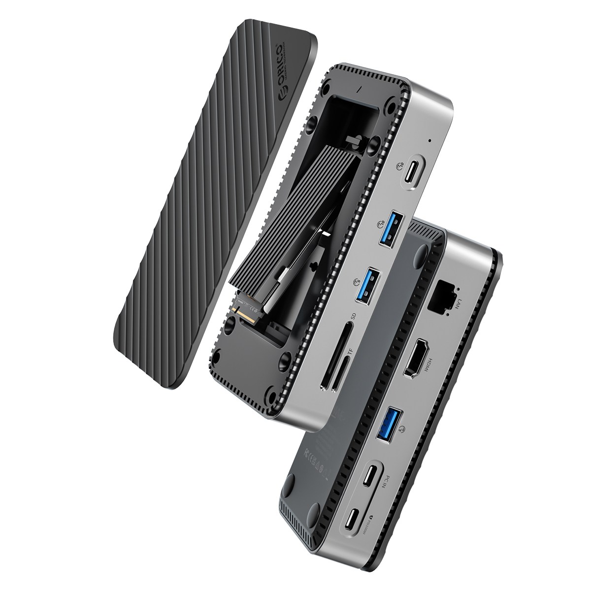 오리코 M.2 SSD 하드디스크 케이스 USB 3.2 Type-c HDMI 4K 60hz 이더넷 인터페이스 DPM2P9, 블랙 87,330원