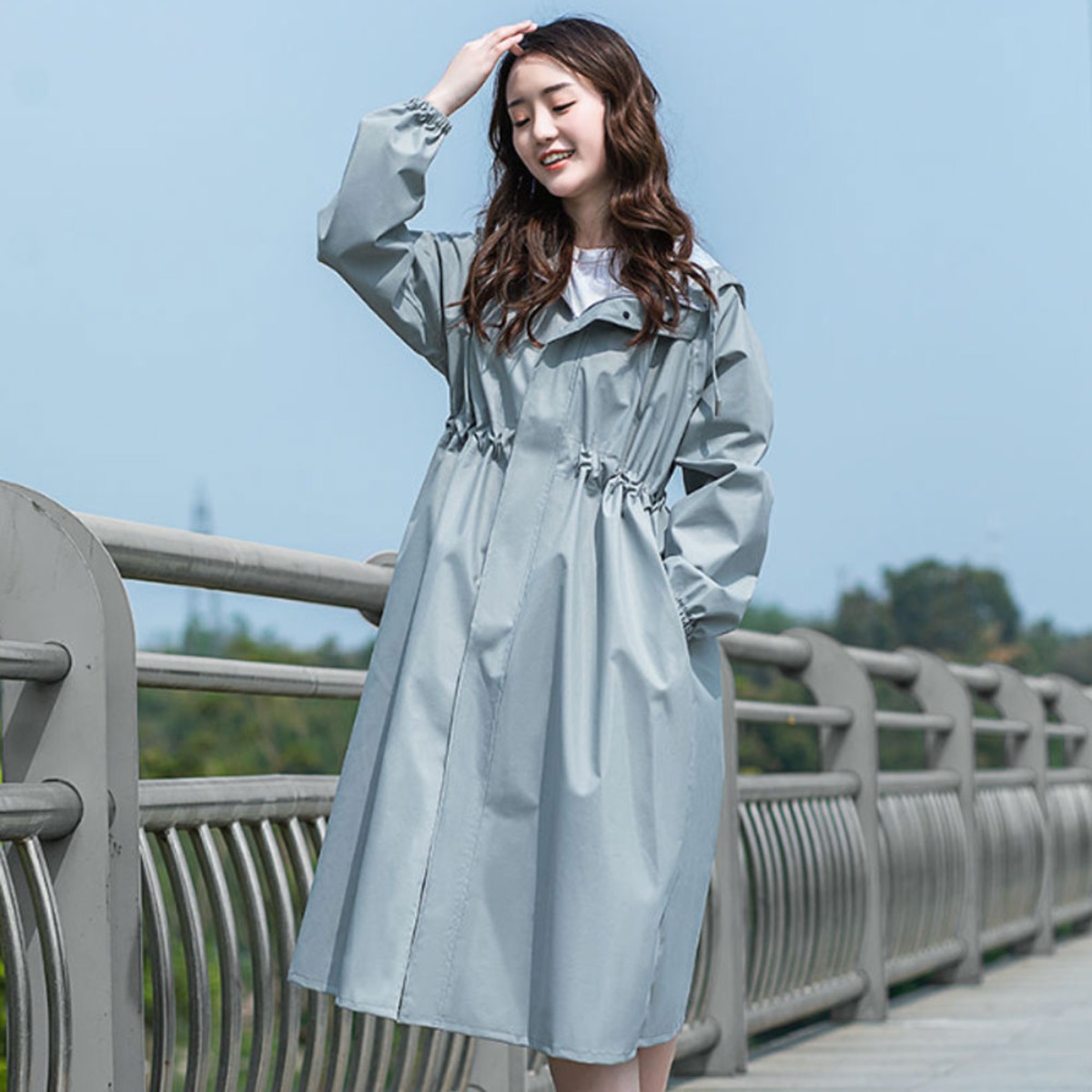 예쁘게 보이는 코트형우의 남여공용 우비 레인코트 22,400원