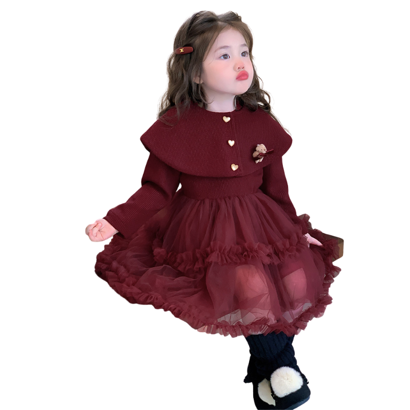 상상키즈 레이어드샤 프릴 와인 퍼프드레스 41,780원