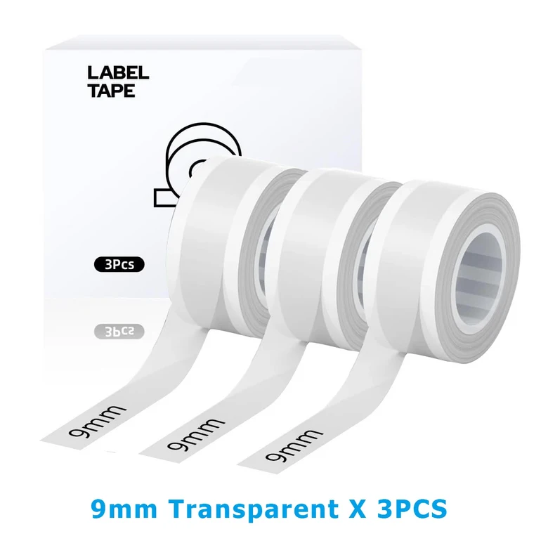 3롤 흰색/투명 9mm 12mm MakeID L1 E1 Q1 라벨 메이커 테이프 4 미터/롤 적층 사무용 스티커 16,400원
