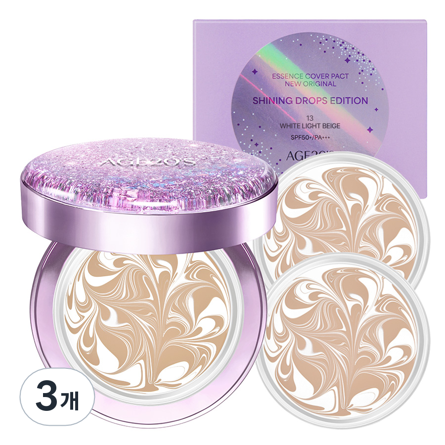 에이지투웨니스 뉴 오리지널 샤이닝 드롭스 에디션 에센스 커버 팩트 퍼플 12.5g 본품 + 리필 2p 세트 89,010원